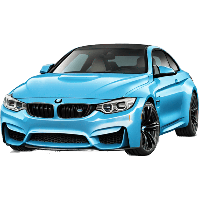 BMW m4 in light blue color emoji