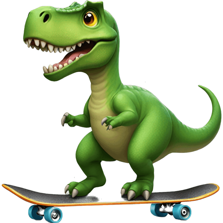 dinosaur riding a skateboard  emoji