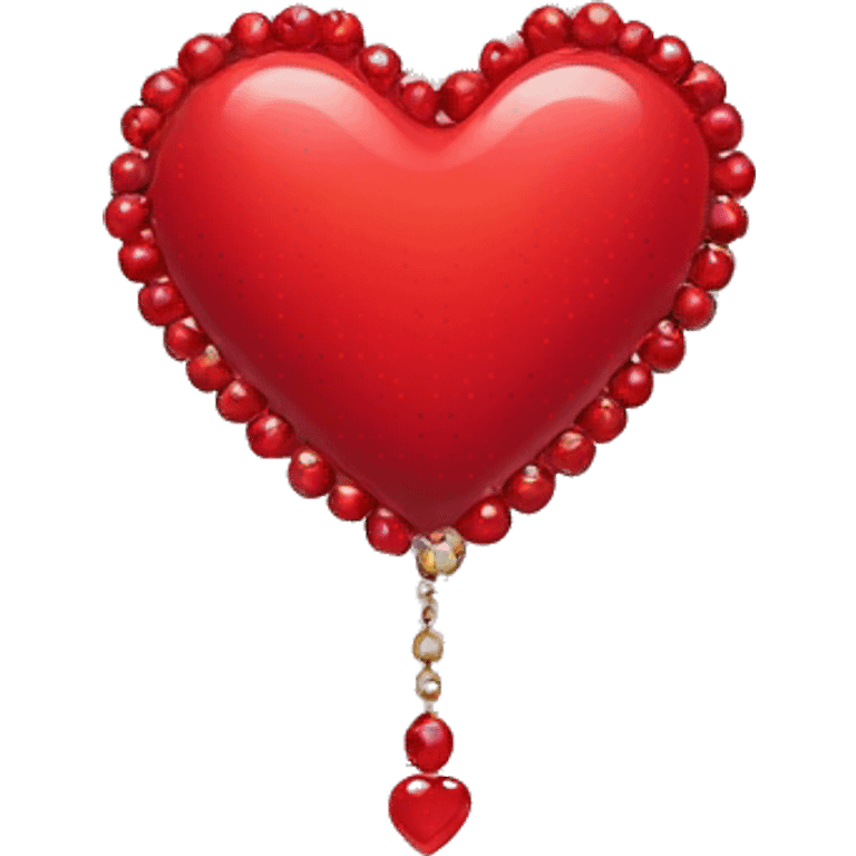 red heart with beads emoji