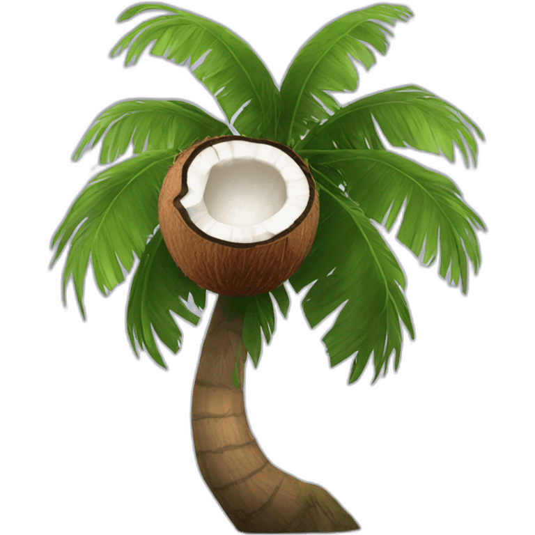 coconut on top of a tree emoji