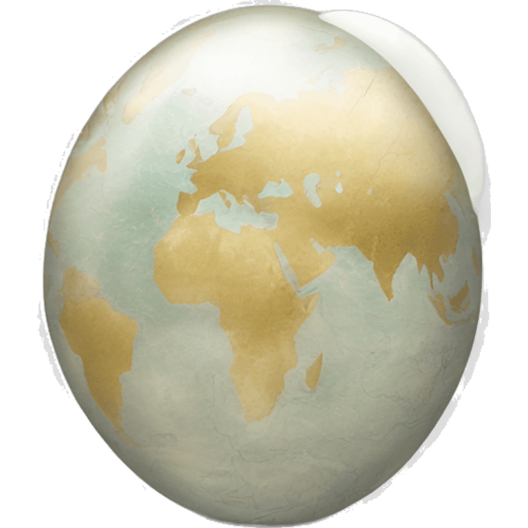 pearl stone with map of world etched into the pearl emoji