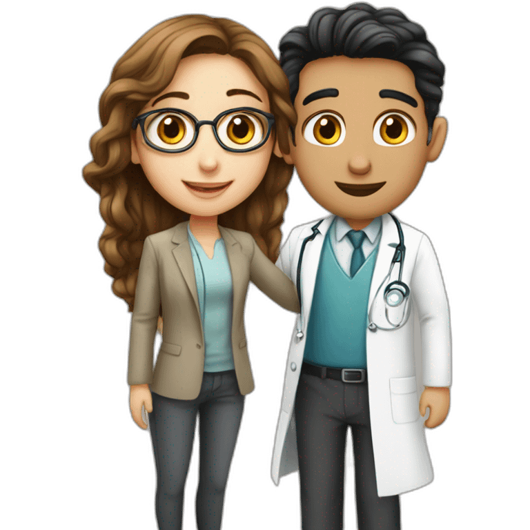 Jewish girl friend with ophthalmologist long Arabic boy emoji