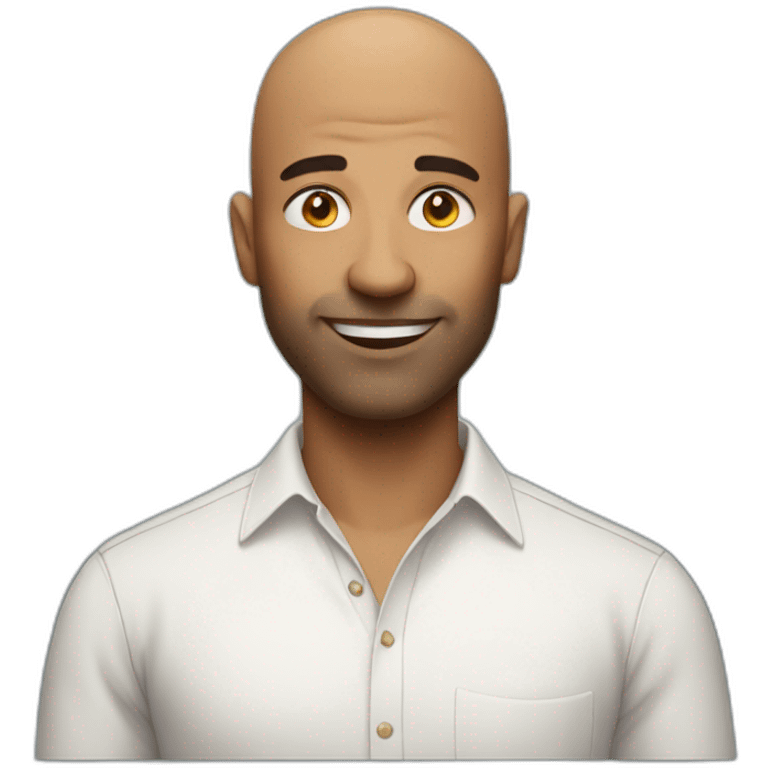 confident bald man in shirt emoji