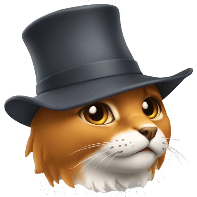 Chat roux avec un chapeau  emoji