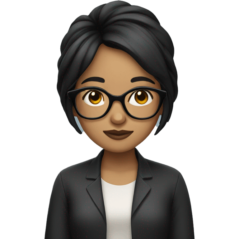 girl with black hair and glasses emoji