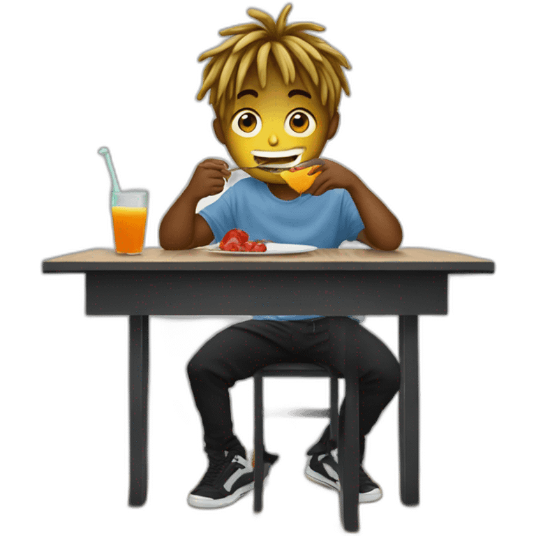 juice wrld eating a table emoji