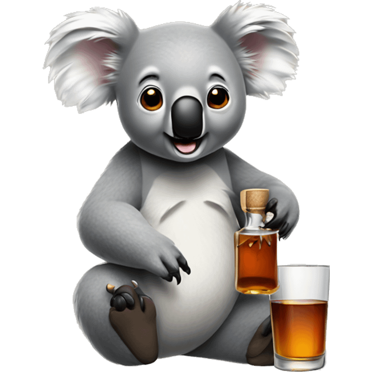 Koala with whiskey emoji