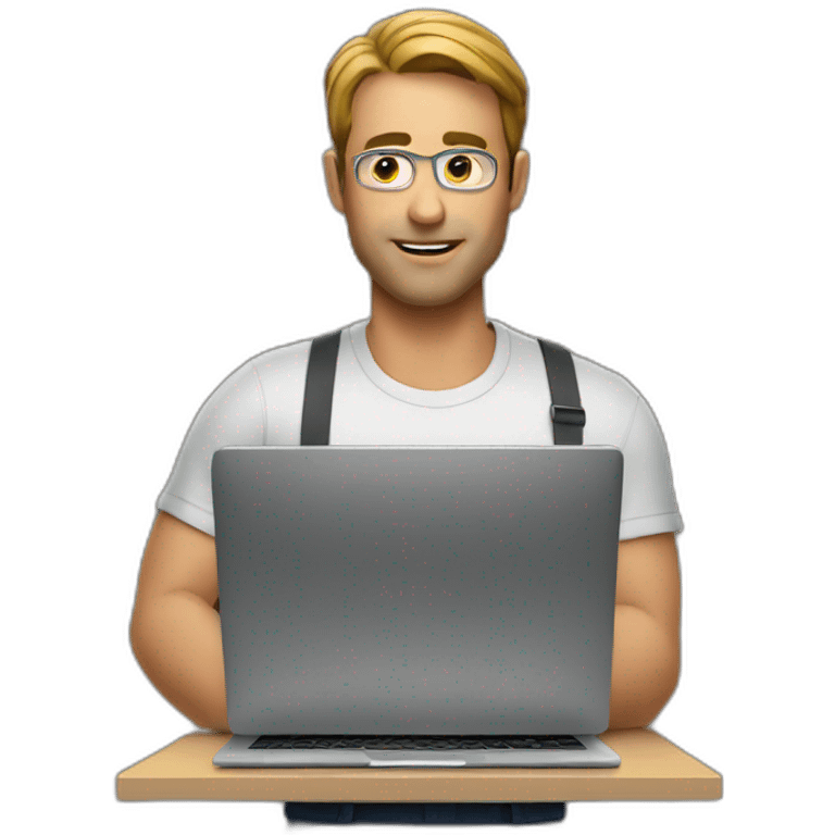 A man trading with a laptop emoji