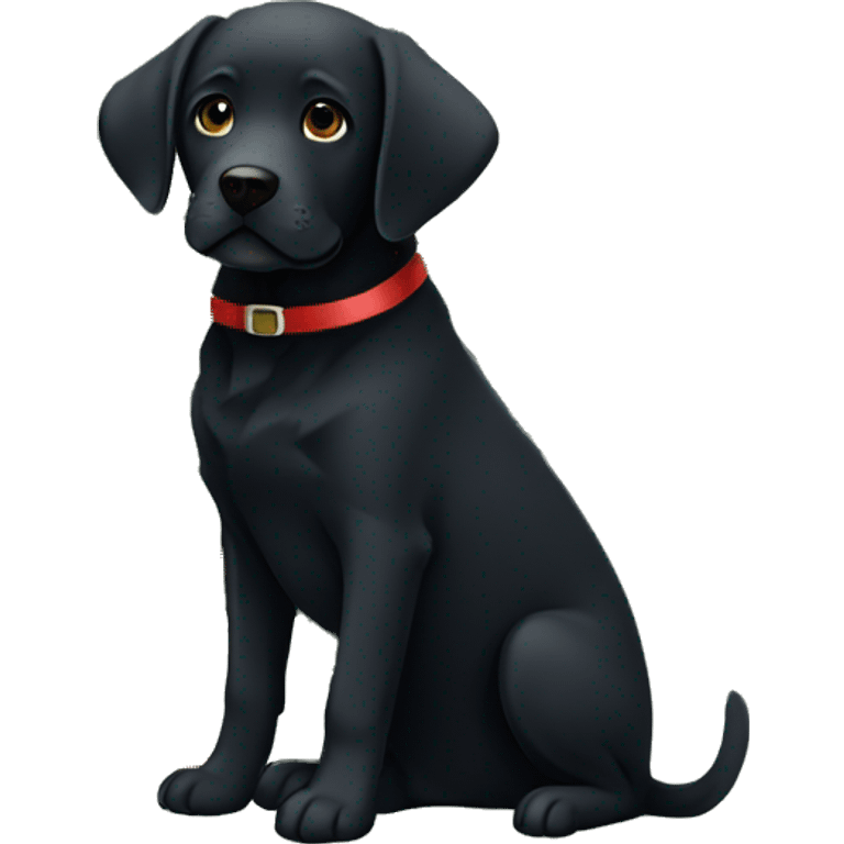 Black Labrador and Christmas tree emoji