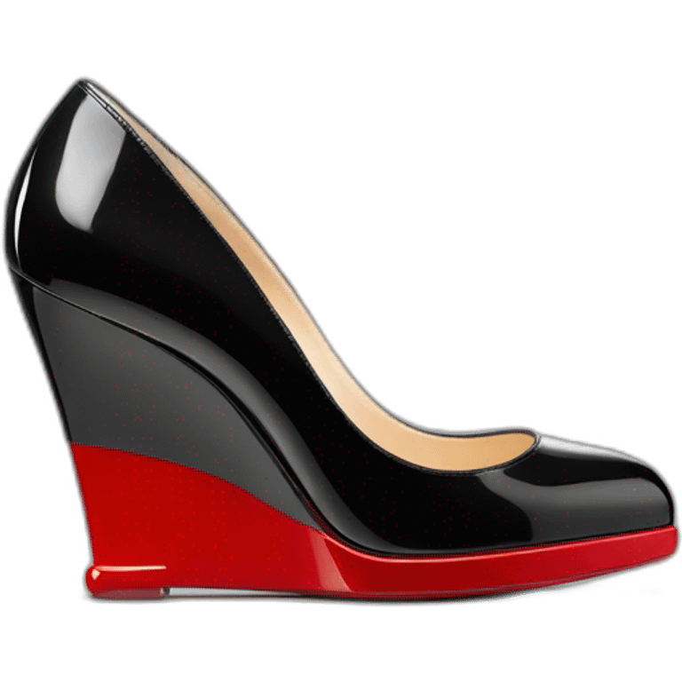 One WEDGE heel LOUBOUTIN black leather PATENT emoji