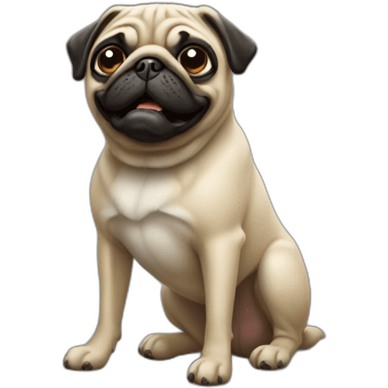 Three legged pug dog emoji