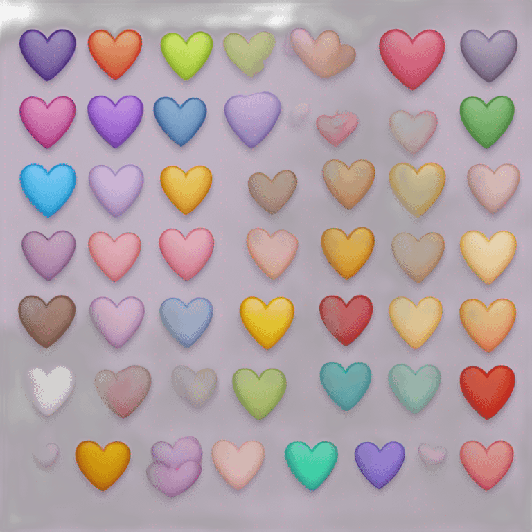 Heart in 16 different colores emoji