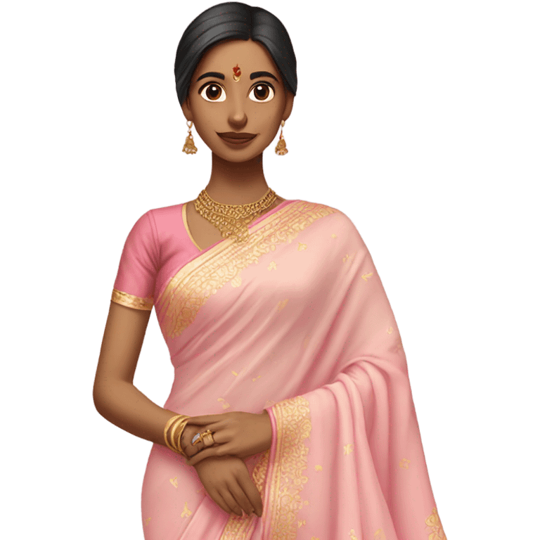 Pastel pink saree emoji