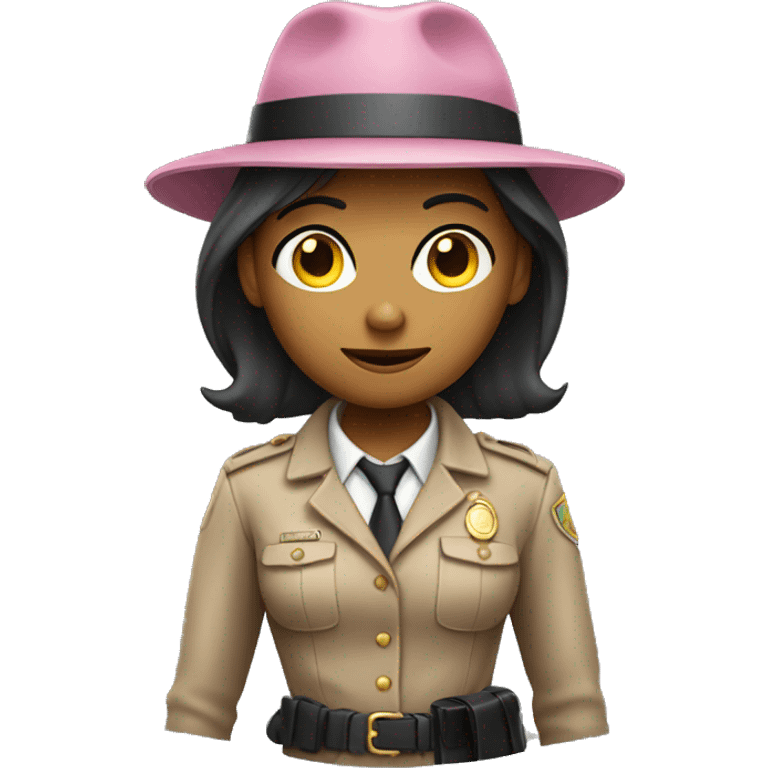 Pink wearing female detective tan skin  emoji