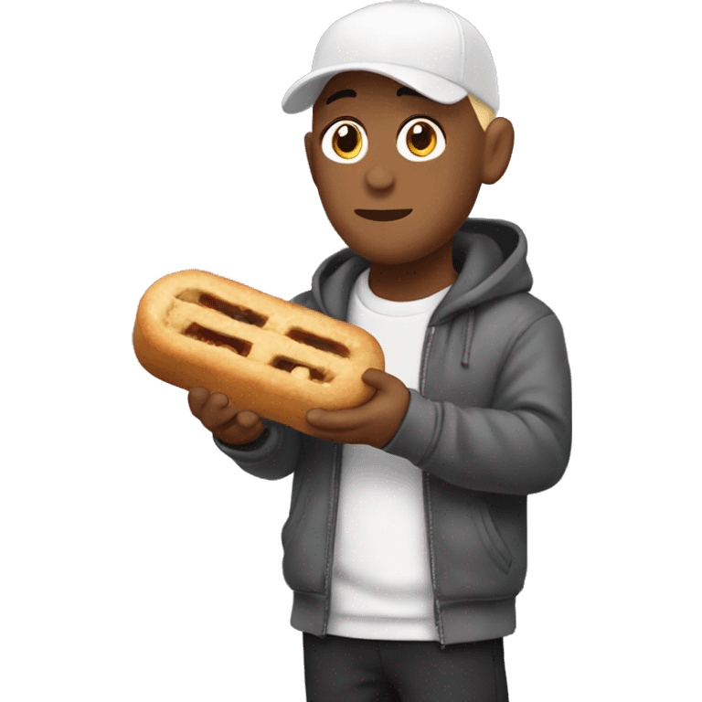 Eminem holding a kanelbulle emoji