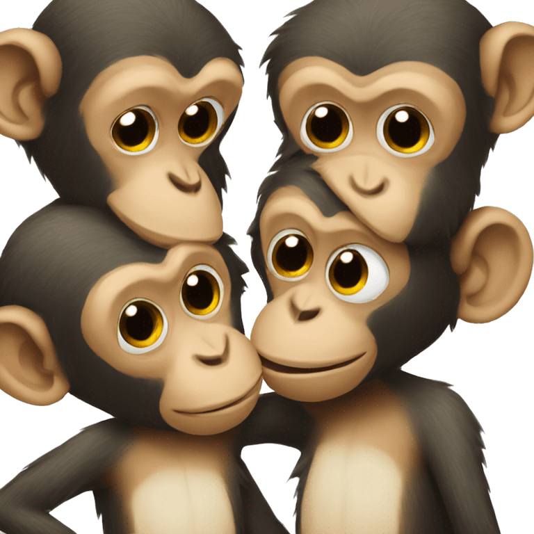 Monkeys kissing  emoji