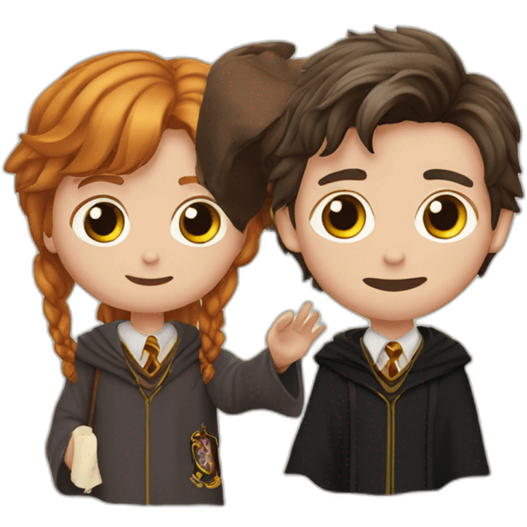 harry potter with ron weasley and hermoine granger emoji