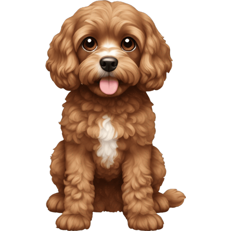 A brown cavapoo  emoji