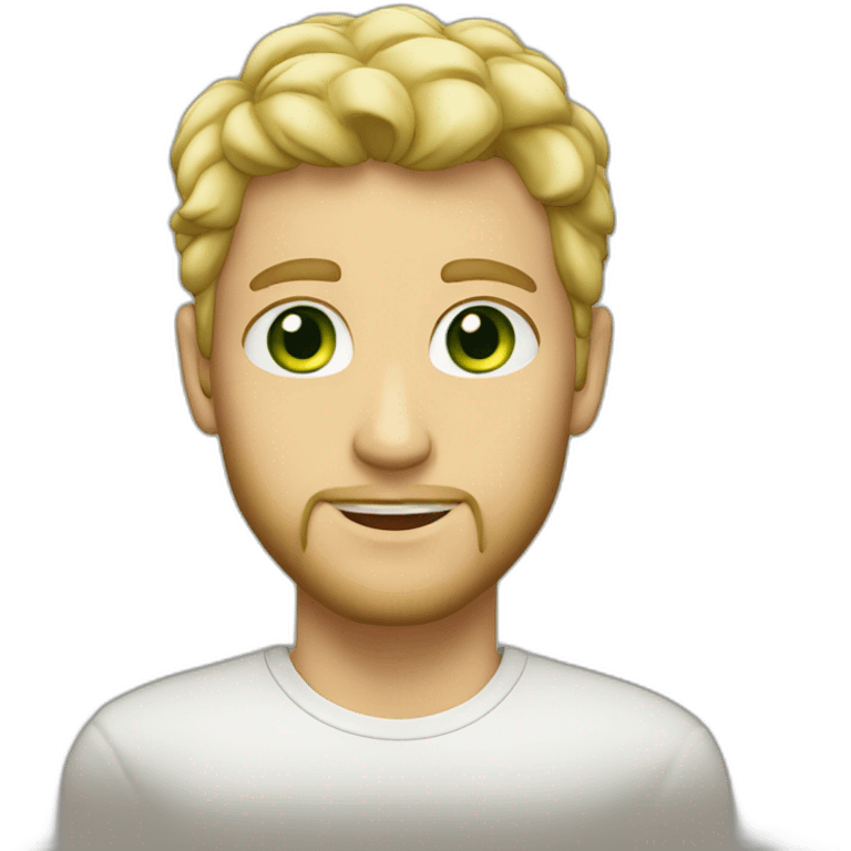 blonde guy green eyes, blonde short beard emoji