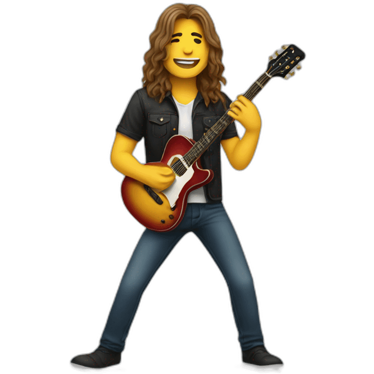 long haired male playing guitar emoji emoji