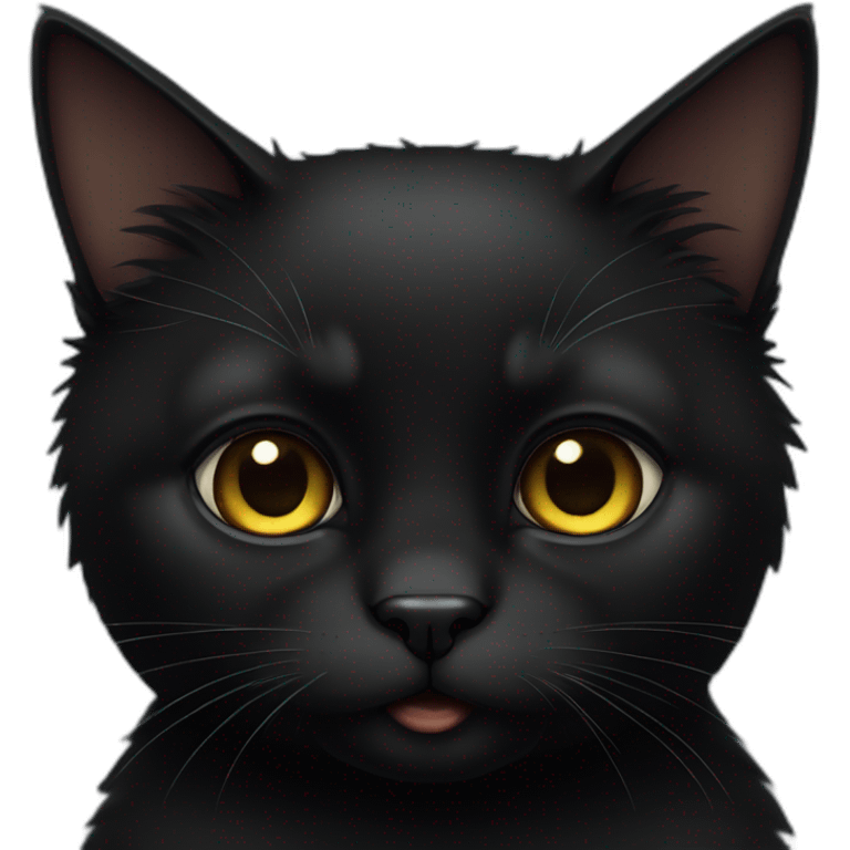 fat furry all black cat emoji