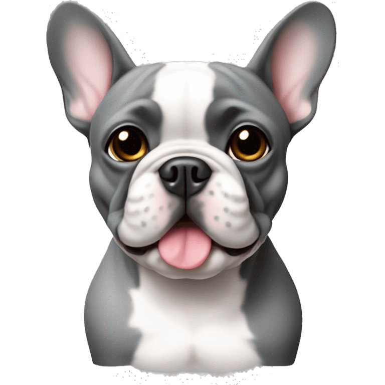 French Bulldog grey emoji