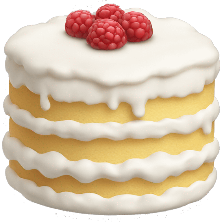 soft white cake with cream without topping  emoji