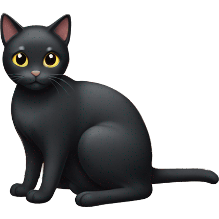 Black cat with loaf of bread for body emoji