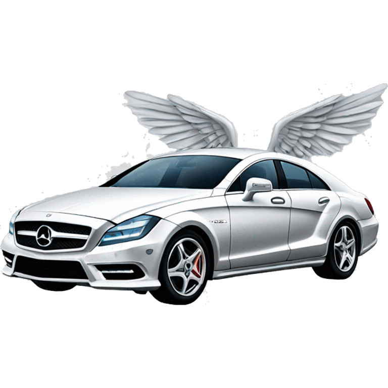 Flying mercedes benz cls with wings emoji