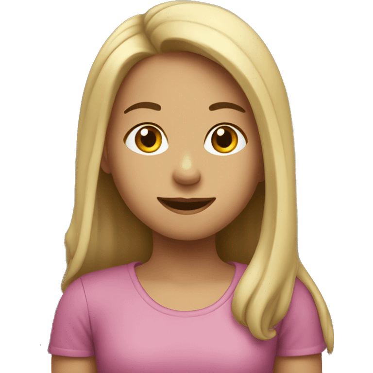 A girl playing dti emoji