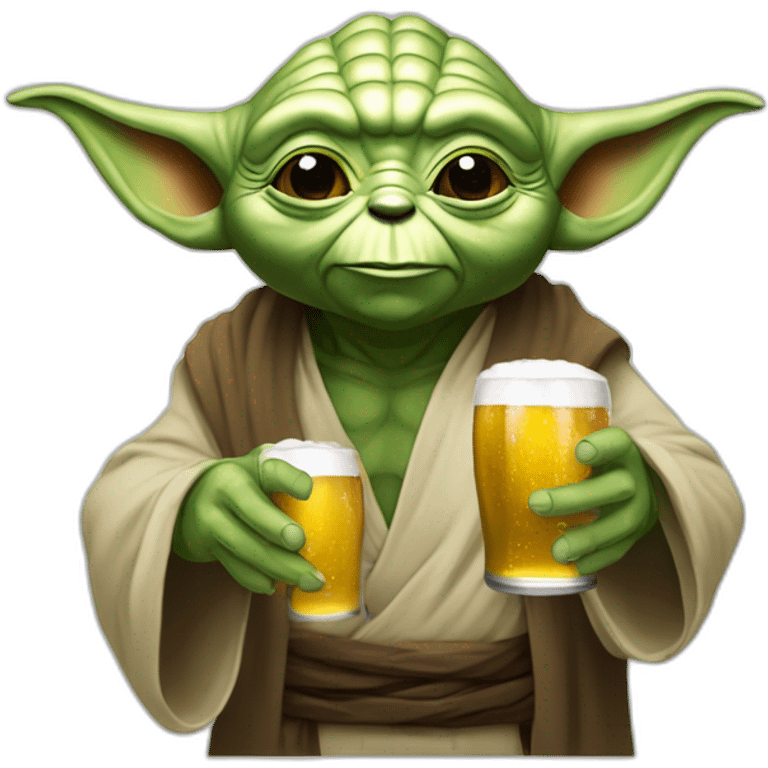 Yoda qui boit un bière emoji