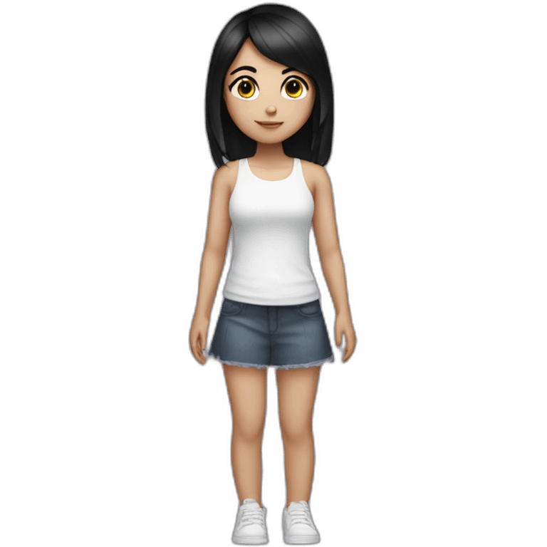 Girl with black hair with white skin and wings emoji