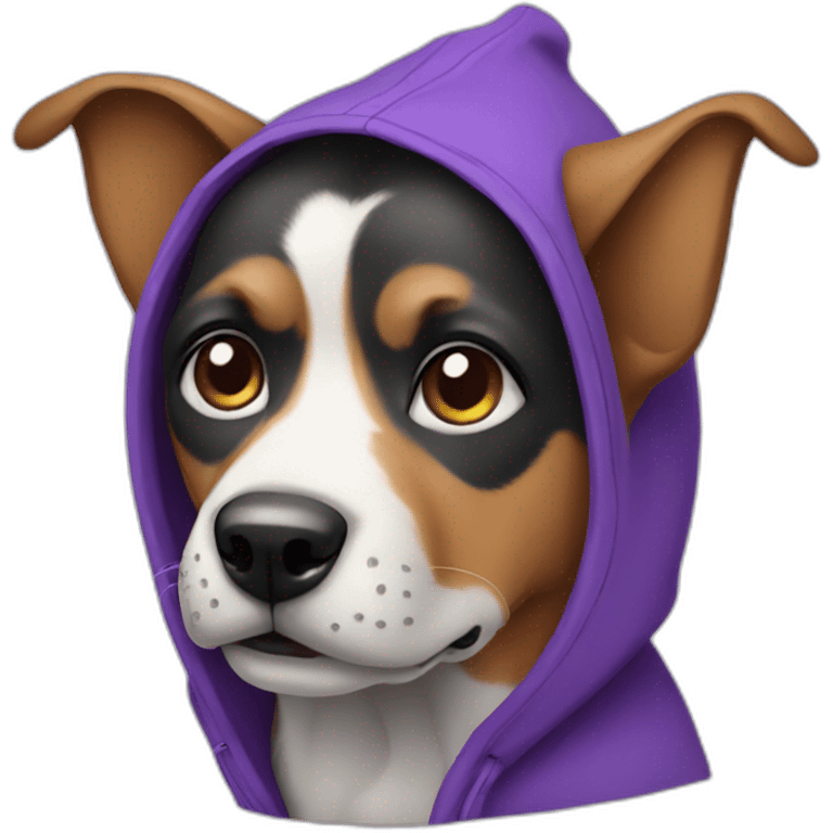 dog with purple hoodie emoji