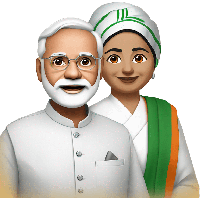 Narendra Modi and Mamata Banerjee  emoji