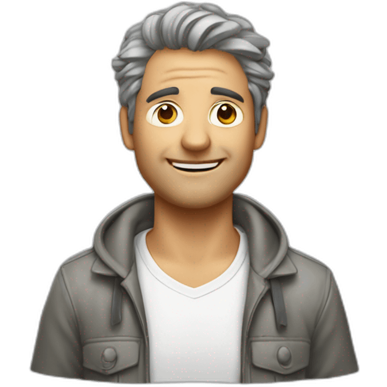 Un homme avec des cheveux qui ressemblent à des oreilles de koala emoji