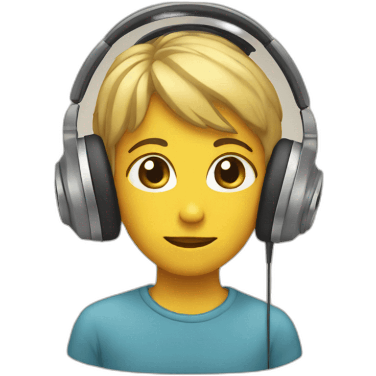 Headphones peaceful expression emoji