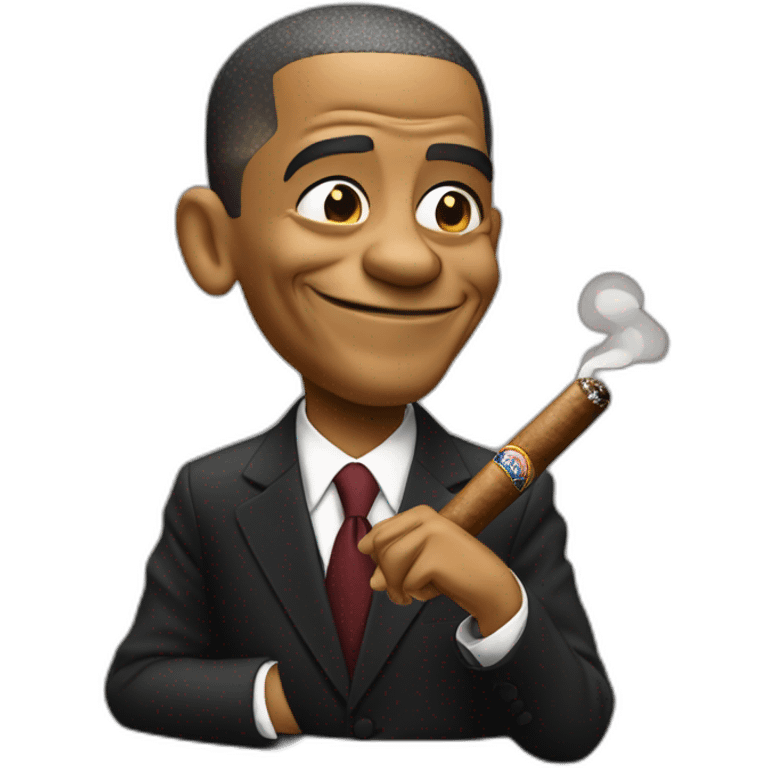 barack obama with cigar emoji