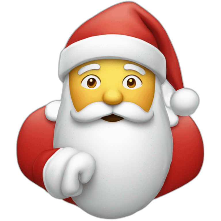 santa face with shushing finger emoji