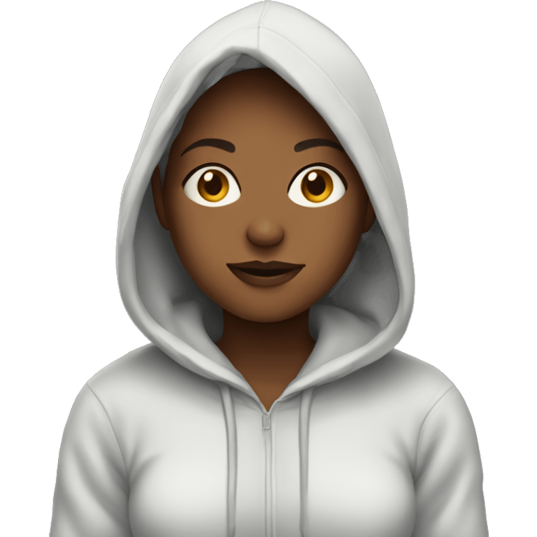 women in hoodie emoji