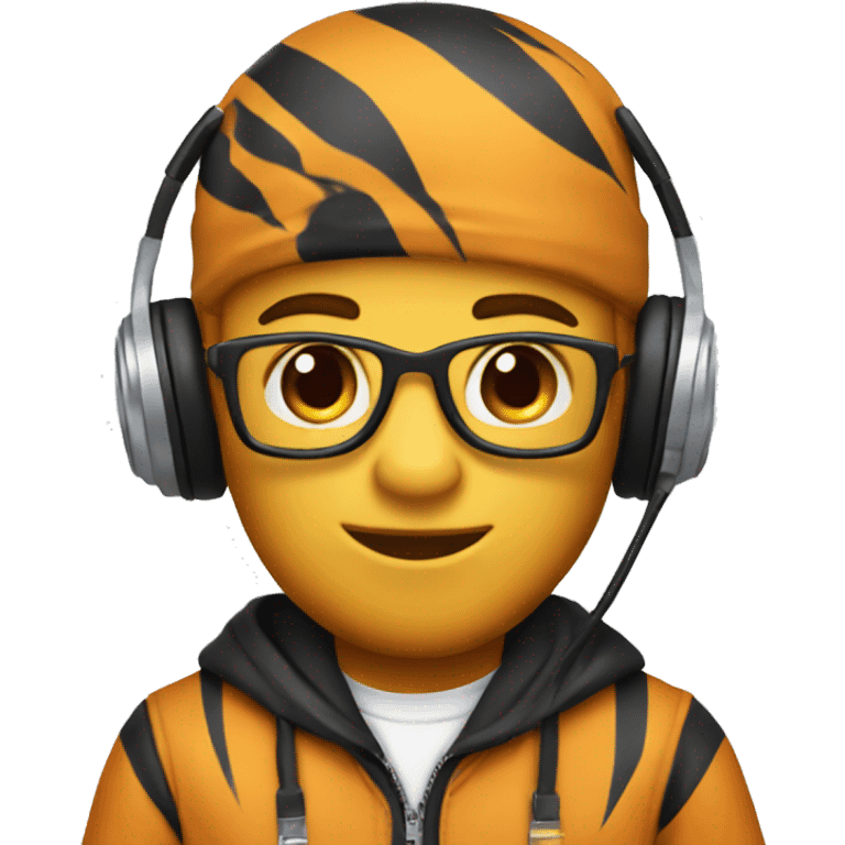 Tiger gamer with the formula theme emoji