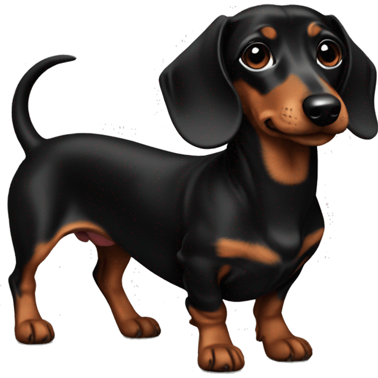 dachshund all black emoji