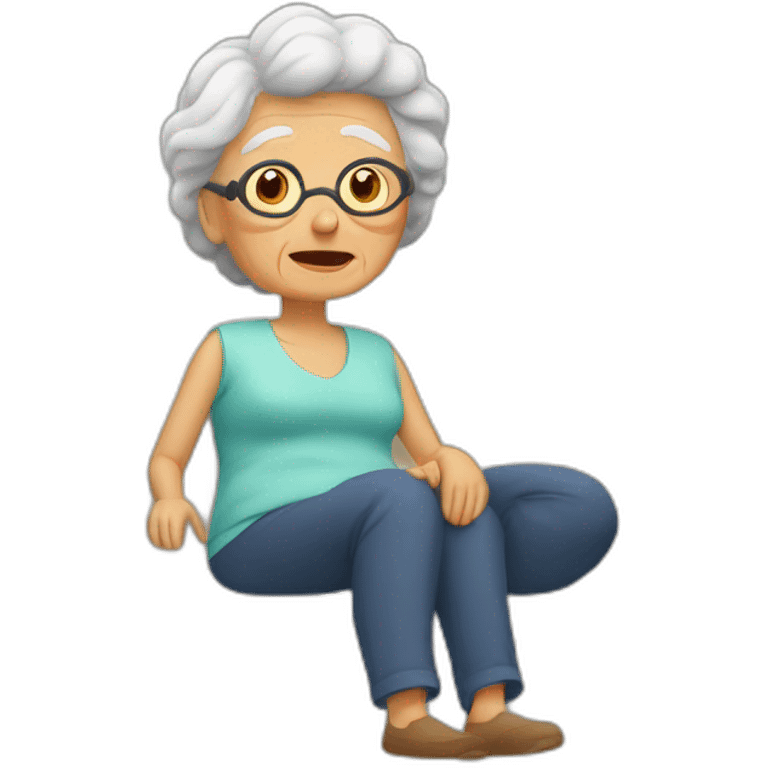 La abuela se durmió en el sofa emoji