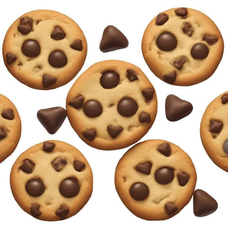 chocolate chip cookie with hershey kiss inside emoji