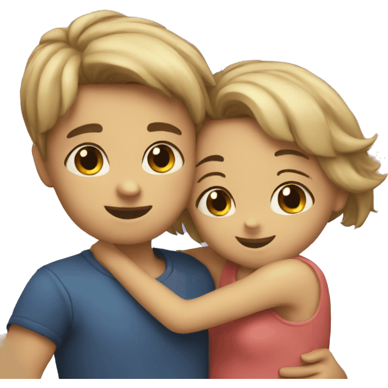 2 boy and girl hug emoji