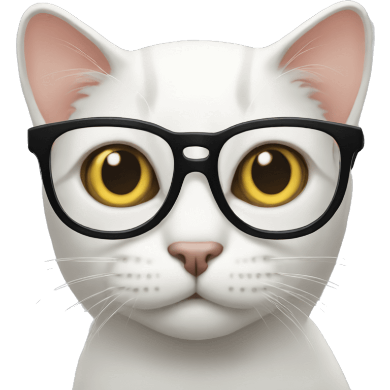 Cat with clear glasses  emoji