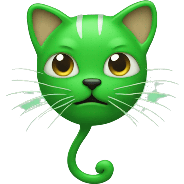 green microorganims shaped like a  very filine cat emoji