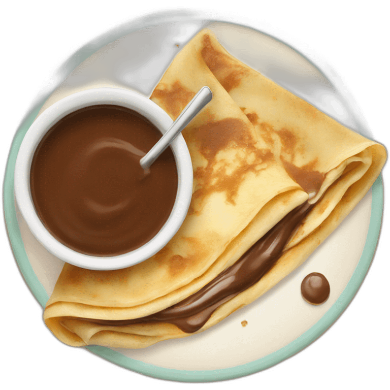 Crepes with Nutella and tea emoji