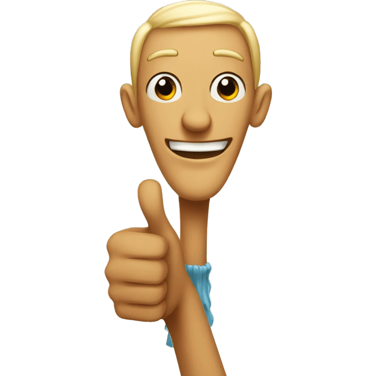 Guy with an extremely long neck, giving a thumbs up emoji