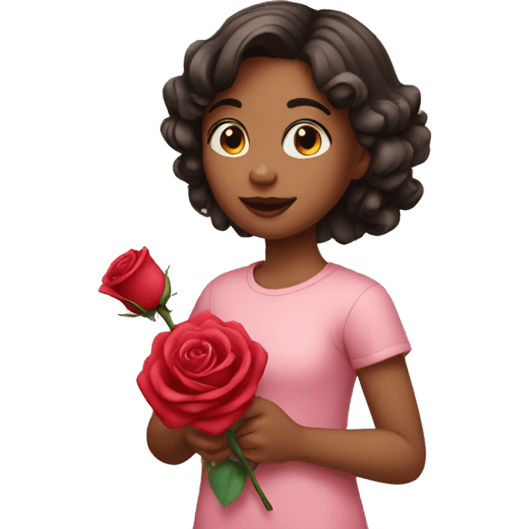 Girl with a Rose emoji