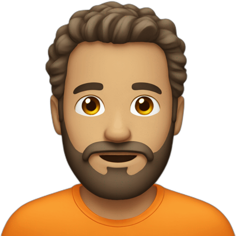 Man bearded with orange shirt emoji